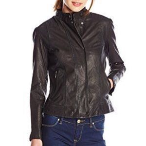 Cole Haan perforated leather moto jacket